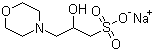 3-(N-吗啉)-2-羟基丙磺酸钠盐分子式结构图