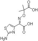 2-[(2-氨基噻唑-4-基)羧基亚甲基氨基氧基]-2-甲基丙酸分子式结构图