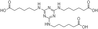 2,4,6-三(氨基己酸基)-1,3,5-三嗪分子式结构图