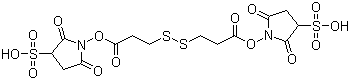 3,3'-二硫代双(磺酸琥珀酰亚氨基丙酸酯)分子式结构图