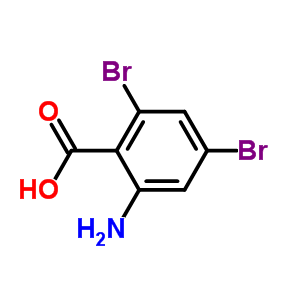 2-氨基-4,6-二溴苯甲酸分子式结构图