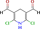2,6-二氯-1,4-二氢吡啶-3,5-二甲醛分子式结构图