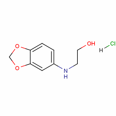 N-羟乙基-3,4-亚甲二氧基苯胺盐酸盐分子式结构图