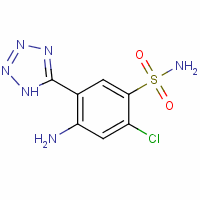 5-(2-氨基-4-氯-5-苯磺酰胺)-1H-四唑分子式结构图