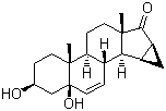 (3b,5b,15a,16a)-15,16-二氢-3,5-二羟基-3'H-环丙并[15,16]雄甾-6,15-二烯-17-酮分子式结构图