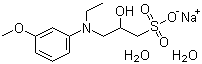 N-乙基-N-(2-羟基-3-磺丙基)-3-甲氧基苯胺钠二水合物分子式结构图