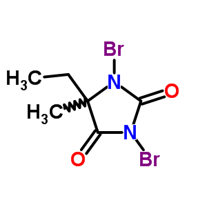 1,3-二溴-5-甲基-5-乙基海因分子式结构图