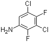 2,4-二氟-3,5-二氯苯胺分子式结构图