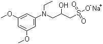 N-乙基-N-(2-羟基-3-磺丙基)-3,5-二甲氧基苯胺钠盐分子式结构图