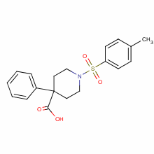 4-苯基-1-对甲苯磺酰基哌啶-4-羧酸分子式结构图