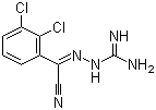 2-(2,3-二氯苯基)-2-胍亚胺基乙腈分子式结构图