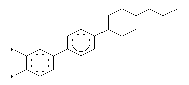 4'-(反式-4-丙基环己基)-3,4-二氟联苯分子式结构图