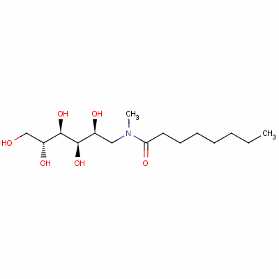 N-辛酰基-N-甲基葡萄糖胺分子式结构图