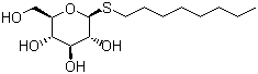 辛基-beta-D-硫代吡喃葡萄糖苷分子式结构图