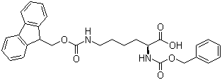 N'-芴甲氧羰基-N-苄氧羰基-L-赖氨酸分子式结构图