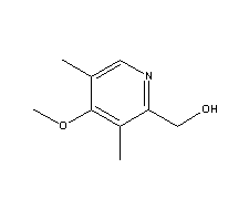 4-甲氧基-3,5-二甲基-2-羟甲基吡啶分子式结构图