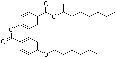 4-(4-己氧基苯甲酰氧基)苯甲酸-S-(+)-2-辛酯分子式结构图