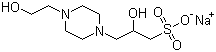 N-(2-羟乙基)哌嗪-N'-(2-羟基丙磺酸)钠盐分子式结构图