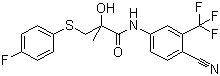 N-[4-氰基-3-(三氟甲基)苯基]-3-[(4-氟苯基)硫基]-2-羟基-2-甲基丙酰胺分子式结构图