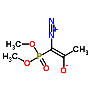 (1-重氮基-2-氧代丙基)膦酸二甲酯分子式结构图