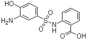 2-氨基苯酚-4-(2'-羧基)磺酰苯胺分子式结构图