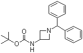 1-二苯甲基氮杂环丁烷-3-氨基甲酸叔丁酯分子式结构图