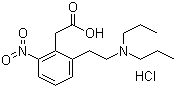 2-[2-(二丙基氨基)乙基]-6-硝基苯乙酸盐酸盐分子式结构图