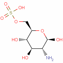 D-氨基葡萄糖-6-硫酸盐分子式结构图