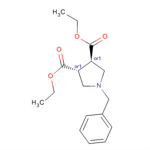 反式-N-苄基-吡咯烷-3,4-二羧酸乙酯分子式结构图