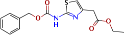 2-(2-苄氧羰基氨基噻唑-4-基)乙酸乙酯分子式结构图