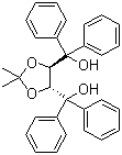 (4S,5S)-(2,2-二甲基-1,3-二氧戊环-4,5-二基)双(二苯基甲醇)分子式结构图