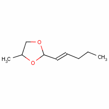 反式-2-己烯醛丙二醇缩醛分子式结构图