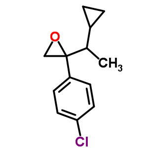 2-(4-氯苯基)-2-(1-环丙基乙基)环氧乙烷分子式结构图