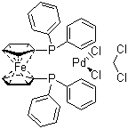 [1,1'-双(二苯基膦)二茂铁]二氯化钯二氯甲烷络合物分子式结构图