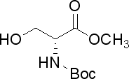 N-(叔丁氧基羰基)-D-丝氨酸甲酯分子式结构图