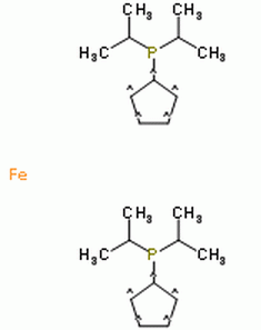 1,1'-二(二异丙基膦)-二茂铁分子式结构图