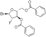 2-脱氧-1-溴-2-氟-3,5-二苯甲酰基-alpha-D-阿拉伯呋喃糖分子式结构图