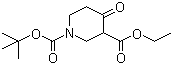 1-N-Boc-4-氧代-3-哌啶羧酸乙酯分子式结构图