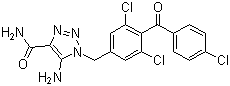 5-氨基-1-(3,5-二氯-4-(4-氯苯甲酰基)苄基)-1H-1,2,3-三氮唑-4-甲酰胺分子式结构图