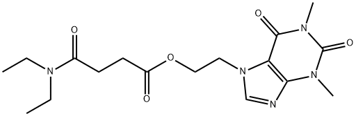 2-(1,2,3,6-tetrahydro-1,3-dimethyl-2,6-dioxo-7H-purin-7-yl)ethyl 4-(diethylamino)-4-oxobutyrate分子式结构图