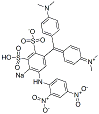 N-Methyl-N-[4-[[4-(dimethylamino)phenyl][5-[(2,4-dinitrophenyl)amino]-2-sulfonato-4-sodiosulfophenyl]methylene]-2,5-cyclohexadien-1-ylidene]methanaminium分子式结构图