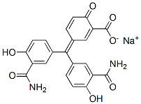 3-[Bis(3-carbamoyl-4-hydroxyphenyl)methylene]-6-oxo-1,4-cyclohexadiene-1-carboxylic acid sodium salt分子式结构图