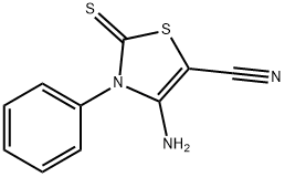 4-氨基-3-苯基-2-硫代-2,3-二氢噻唑-5-甲腈分子式结构图