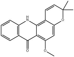 3,3-Dimethyl-6-methoxy-3H-pyrano[2,3-c]acridine-7(12H)-one分子式结构图