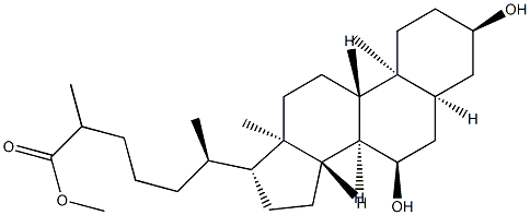 3α,7α-Dihydroxy-5β-cholestan-26-oic acid methyl ester分子式结构图