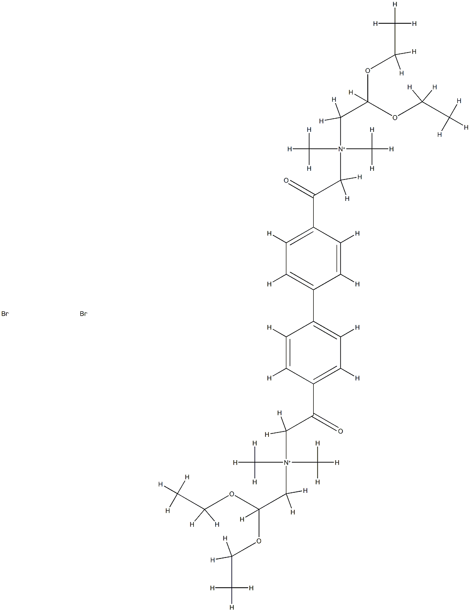 alpha,alpha-bis(dimethylammoniumacetaldehyde diethylacetal)-4,4-diacetylbiphenyl分子式结构图