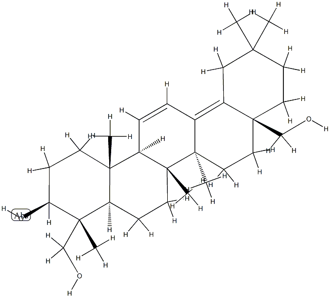 Oleana-11,13(18)-diene-3β,23,28-triol分子式结构图