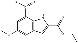 5-甲氧基-7-硝基-1H-吲哚-2-羧酸乙酯分子式结构图