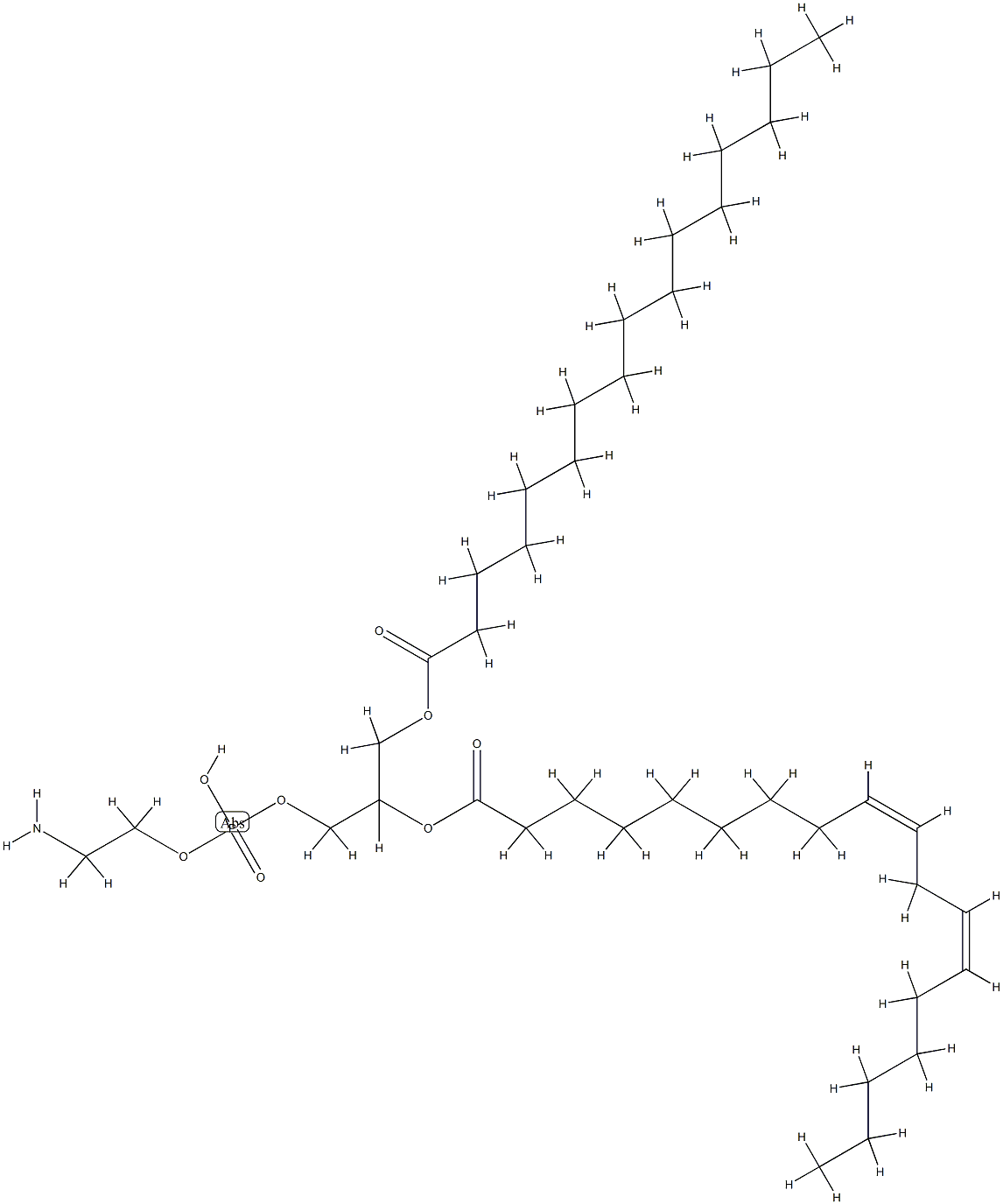 1-palmitoyl-2-linoleoyl-3-phosphatidylethanolamine分子式结构图