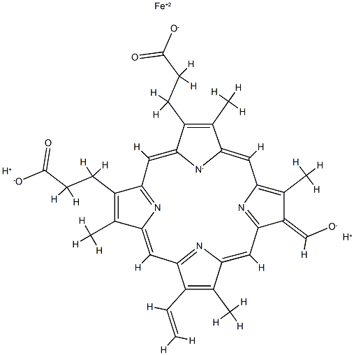 2-formyl-4-vinyldeuteroheme IX分子式结构图